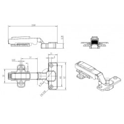 Kivetőpánt 35 mm ráütődő fékes