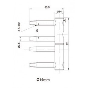 Becsavarós ajtópánt 14 mm 4 csapos