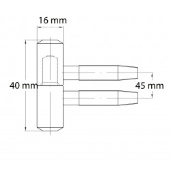 Becsavarós ajtópánt 16 mm