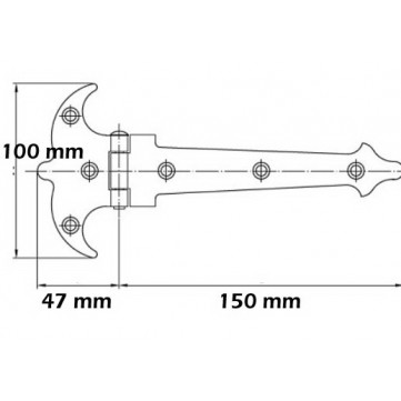Ajtópánt díszes 150 mm fekete Ajtópánt díszes 150 mm fekete