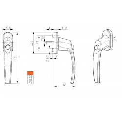 Victory ablakkilincs gombos F4 