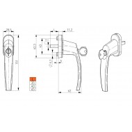 Victory ablakkilincs kulcsos F4 35 mm 