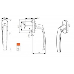 Victory ablakkilincs antracit 40 mm