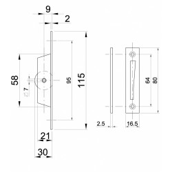 Ablaknyelvzár szegletes bronz