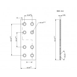Összekötő lemez 30 x 80 mm Összekötő lemez 30 x 80 mm