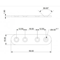 Összekötő lemez 15 x 60 mm Összekötő lemez 15 x 60 mm