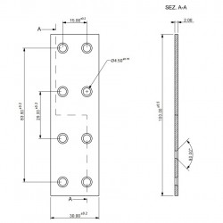 Összekötő lemez 30 x 100 mm
