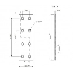 Összekötő lemez 30 x 100 mm Összekötő lemez 30 x 100 mm