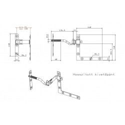 Zsalugáter kivetőpánt hosszított