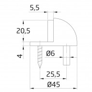 Ajtóütköző félgömb króm