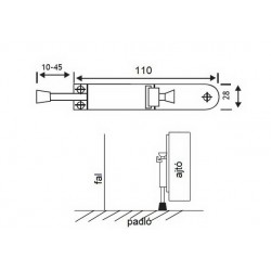 Ajtókitámasztó taposós fehér 100 mm