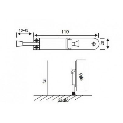 Ajtókitámasztó taposós fehér 100 mm