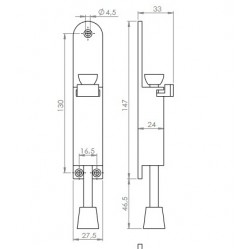 Ajtókitámasztó taposós fehér 145 mm