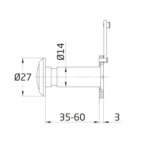 Optikai kitekintő 14 mm króm Optikai kitekintő 14 mm króm