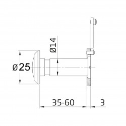 Optikai kitekintő réz 14 mm / 35 - 60 mm