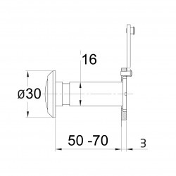 Optikai kitekintő króm 16 mm / 50 - 70 mm