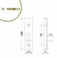 Bútortolózár rezezett 100 mm