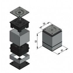 Bútorláb állítható fekete  50 mm