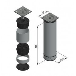 Bútorláb állítható 150 mm kerek