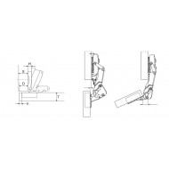 Kivetőpánt 35 mm ráütődő 165°