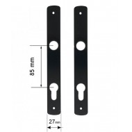 Ajtózárcím fekete 85 mm + kilincs