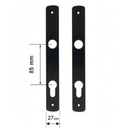 Ajtózárcím fekete 85 mm + kilincs