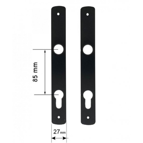 Ajtózárcím fekete 85 mm + kilincs