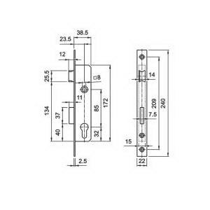 Elzett Portálzár 3389 25/85/22 mm csomag Elzett Portálzár 3389 25/85/22 mm csomag