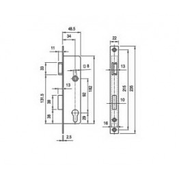 Elzett Portálzár 3397 34/92/22 mm jobb