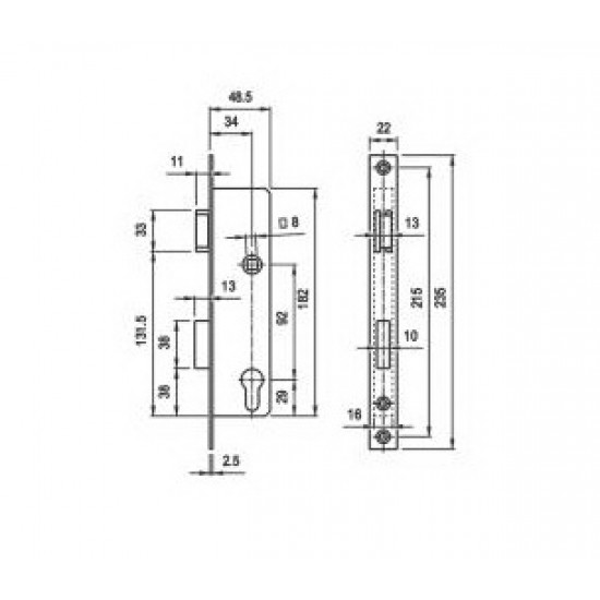 Elzett Portálzár 3397 34/92/22 mm bal Elzett Portálzár 3397 34/92/22 mm bal