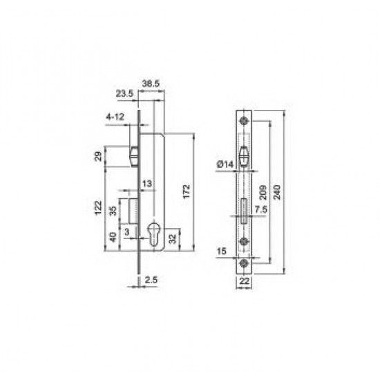 Elzett Portálzár 3390 24/22 mm Elzett Portálzár 3390 24/22 mm
