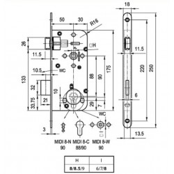 Ajtózár MIDI 8 cilinderes