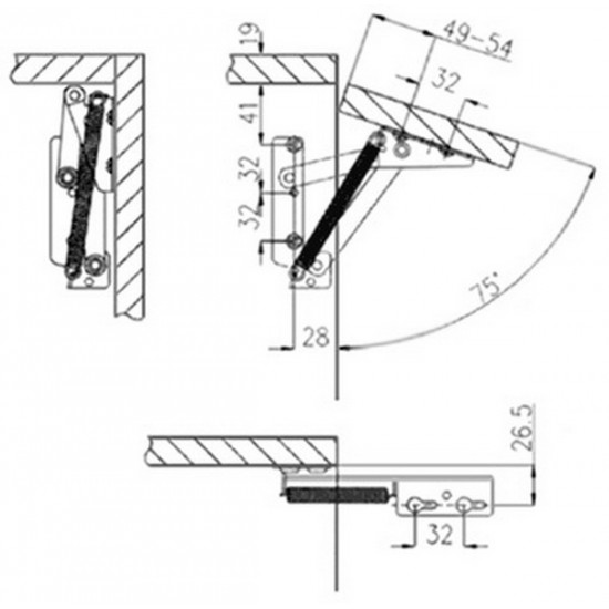 Felnyíló olló rugós