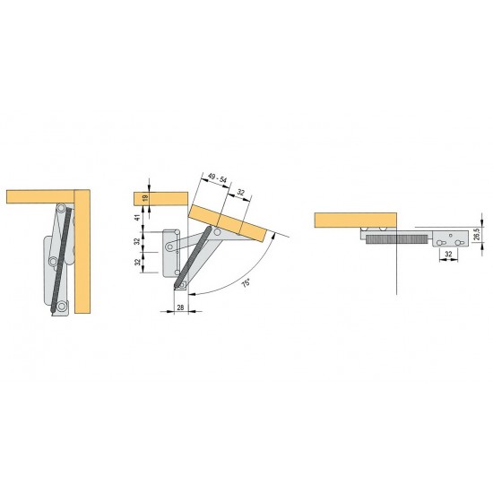Felnyíló olló rugós