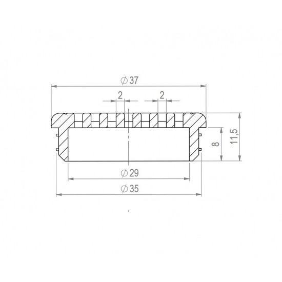 Szellőző kerek 35 mm barna