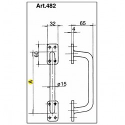 Ajtófogantyú fekete 180 mm