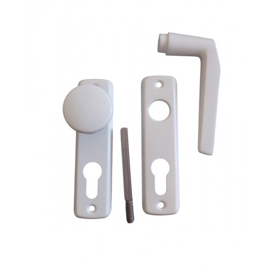 Fehér gombos kilincs 55 mm cilinderes