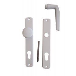 Fehér gombos kilincs 90 mm cilinderes