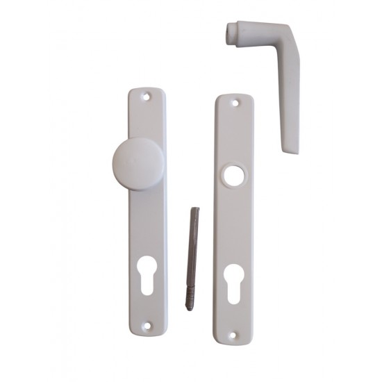 Fehér gombos kilincs 90 mm cilinderes