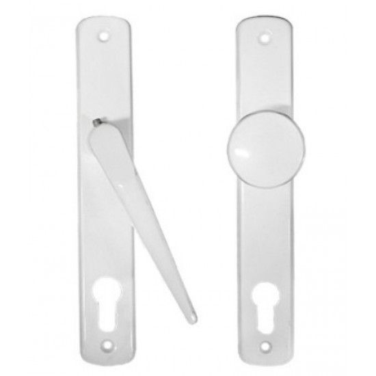 Fehér gombos kilincs 90 mm cilinderes