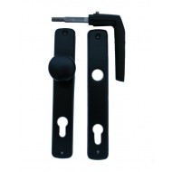 Fekete gombos kilincs 90 mm cilinderes