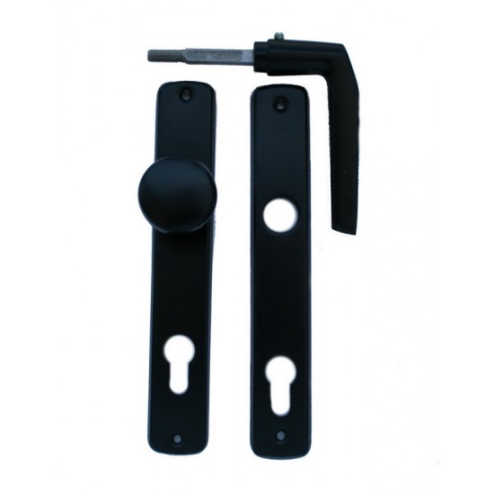Fekete gombos kilincs 85 mm cilinderes