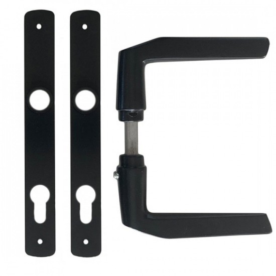 Ajtózárcím fekete 85 mm + kilincs