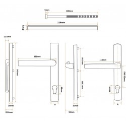 Victory ajtókilincs ezüst lapított 32/92 mm