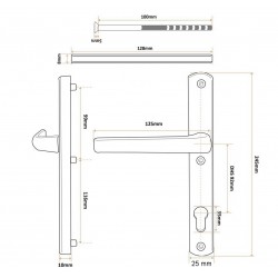 Victory ajtókilincs antracit 25/92 mm