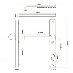 Victory ajtókilincs antracit 32/92 mm