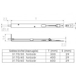 Duplaajtó tolózár 30 cm
