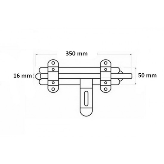 Kaputolózár lakatolható 350 mm fekete