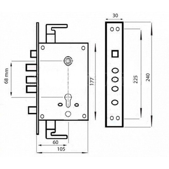 Ajtózár Hi-Sec cilinderes 30 mm