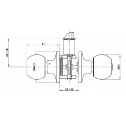 Ajtózár forgógombos króm toalett